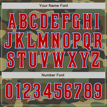 Load image into Gallery viewer, Custom Camo Red-Royal Authentic Salute To Service Baseball Jersey