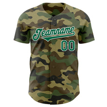 Load image into Gallery viewer, Custom Camo Kelly Green-White Authentic Salute To Service Baseball Jersey