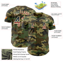 Load image into Gallery viewer, Custom Camo Vintage USA Flag-Cream Authentic Salute To Service Baseball Jersey