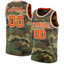 Load image into Gallery viewer, Custom Camo Orange-White Authentic Salute To Service Basketball Jersey