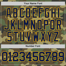 Load image into Gallery viewer, Custom Camo Navy-Gold Authentic Salute To Service Basketball Jersey