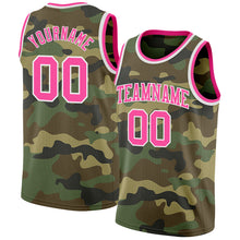 Load image into Gallery viewer, Custom Camo Pink-White Authentic Salute To Service Basketball Jersey