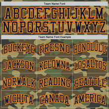 Load image into Gallery viewer, Custom Camo Navy Gold-Orange Authentic Salute To Service Basketball Jersey