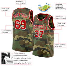 Load image into Gallery viewer, Custom Camo Red-White Authentic Salute To Service Basketball Jersey