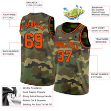 Load image into Gallery viewer, Custom Camo Orange-Black Authentic Salute To Service Basketball Jersey