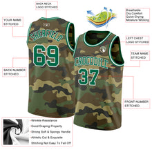 Load image into Gallery viewer, Custom Camo Kelly Green-White Authentic Salute To Service Basketball Jersey