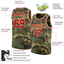 Load image into Gallery viewer, Custom Camo Red-Cream Authentic Salute To Service Basketball Jersey