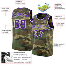 Load image into Gallery viewer, Custom Camo Purple-White Authentic Salute To Service Basketball Jersey