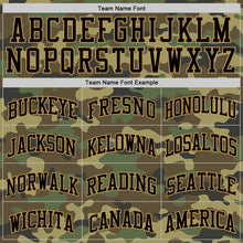 Load image into Gallery viewer, Custom Camo Black-Old Gold Authentic Salute To Service Basketball Jersey