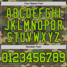 Load image into Gallery viewer, Custom Camo Neon Green-Black Authentic Salute To Service Basketball Jersey