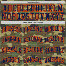 Load image into Gallery viewer, Custom Camo Navy-Orange Authentic Salute To Service Basketball Jersey