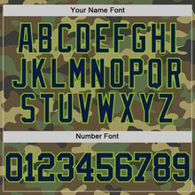 Load image into Gallery viewer, Custom Camo Navy-Neon Green Authentic Salute To Service Basketball Jersey