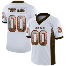 Load image into Gallery viewer, Custom White Brown-Orange Drift Fashion Football Jersey