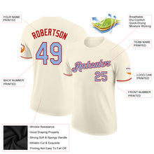 Load image into Gallery viewer, Custom Cream Light Blue-Red Performance T-Shirt