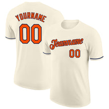 Load image into Gallery viewer, Custom Cream Orange-Navy Performance T-Shirt