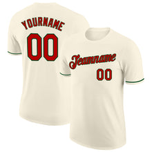 Load image into Gallery viewer, Custom Cream Red-Green Performance T-Shirt