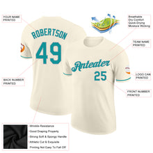 Load image into Gallery viewer, Custom Cream Teal-Gray Performance T-Shirt