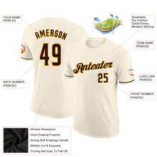 Load image into Gallery viewer, Custom Cream Brown-Gold Performance T-Shirt