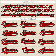 Load image into Gallery viewer, Custom Cream Red-Black Hockey Lace Neck Jersey