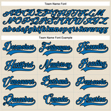 Load image into Gallery viewer, Custom Cream Blue-Black Hockey Lace Neck Jersey