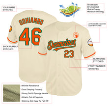 Load image into Gallery viewer, Custom Cream Orange-Kelly Green Mesh Authentic Throwback Baseball Jersey