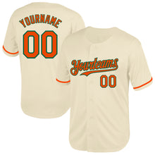 Load image into Gallery viewer, Custom Cream Orange-Kelly Green Mesh Authentic Throwback Baseball Jersey