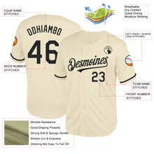 Load image into Gallery viewer, Custom Cream Black Mesh Authentic Throwback Baseball Jersey