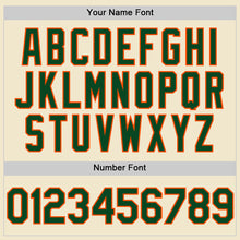 Load image into Gallery viewer, Custom Cream Green-Orange Mesh Authentic Throwback Baseball Jersey