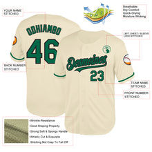 Load image into Gallery viewer, Custom Cream Kelly Green-Black Mesh Authentic Throwback Baseball Jersey