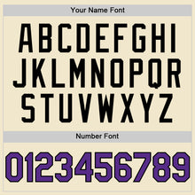 Load image into Gallery viewer, Custom Cream Purple-Black Mesh Authentic Throwback Baseball Jersey