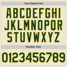 Load image into Gallery viewer, Custom Cream Green-Gold Mesh Authentic Throwback Baseball Jersey