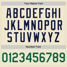 Load image into Gallery viewer, Custom Cream Kelly Green-Navy Mesh Authentic Throwback Baseball Jersey