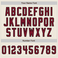 Load image into Gallery viewer, Custom Cream (Black Crimson Pinstripe) Crimson-Black Authentic Baseball Jersey