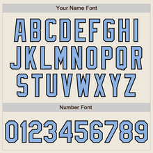 Load image into Gallery viewer, Custom Cream (Black Light Blue Pinstripe) Light Blue-Black Authentic Baseball Jersey