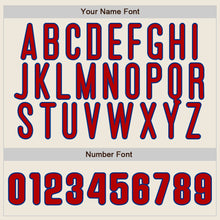 Load image into Gallery viewer, Custom Cream (Royal Red Pinstripe) Red-Royal Authentic Baseball Jersey