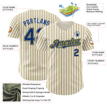 Load image into Gallery viewer, Custom Cream (Royal Yellow Pinstripe) Royal-Yellow Authentic Baseball Jersey