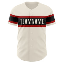 Load image into Gallery viewer, Custom Cream Vintage USA Flag Black-Red Authentic Baseball Jersey