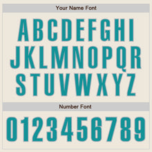 Load image into Gallery viewer, Custom Cream Teal-Gray Authentic Baseball Jersey