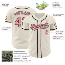 Load image into Gallery viewer, Custom Cream Medium Pink-Black Authentic Baseball Jersey