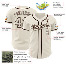 Load image into Gallery viewer, Custom Cream Brown Authentic Baseball Jersey