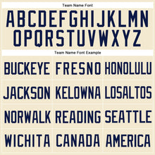 Load image into Gallery viewer, Custom Cream Navy-Red Mesh Authentic Throwback Baseball Jersey