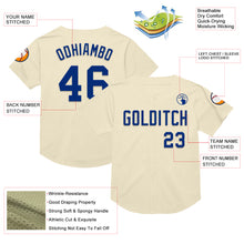 Load image into Gallery viewer, Custom Cream Royal Mesh Authentic Throwback Baseball Jersey