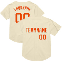 Load image into Gallery viewer, Custom Cream Orange Mesh Authentic Throwback Baseball Jersey