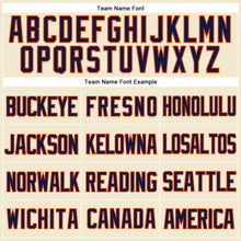 Load image into Gallery viewer, Custom Cream Navy-Orange Mesh Authentic Throwback Baseball Jersey