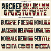 Load image into Gallery viewer, Custom Cream Vintage USA Flag-Black Mesh Authentic Throwback Baseball Jersey