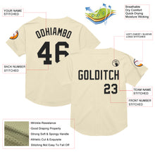 Load image into Gallery viewer, Custom Cream Black Mesh Authentic Throwback Baseball Jersey