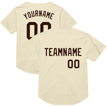 Load image into Gallery viewer, Custom Cream Brown Mesh Authentic Throwback Baseball Jersey