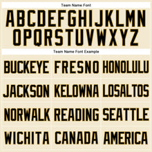 Load image into Gallery viewer, Custom Cream Black-Old Gold Mesh Authentic Throwback Baseball Jersey