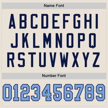 Load image into Gallery viewer, Custom Cream Light Blue-Navy Mesh Authentic Throwback Football Jersey