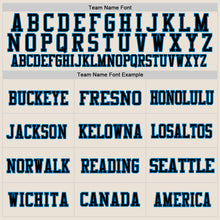 Load image into Gallery viewer, Custom Cream Black-Blue Mesh Authentic Throwback Football Jersey